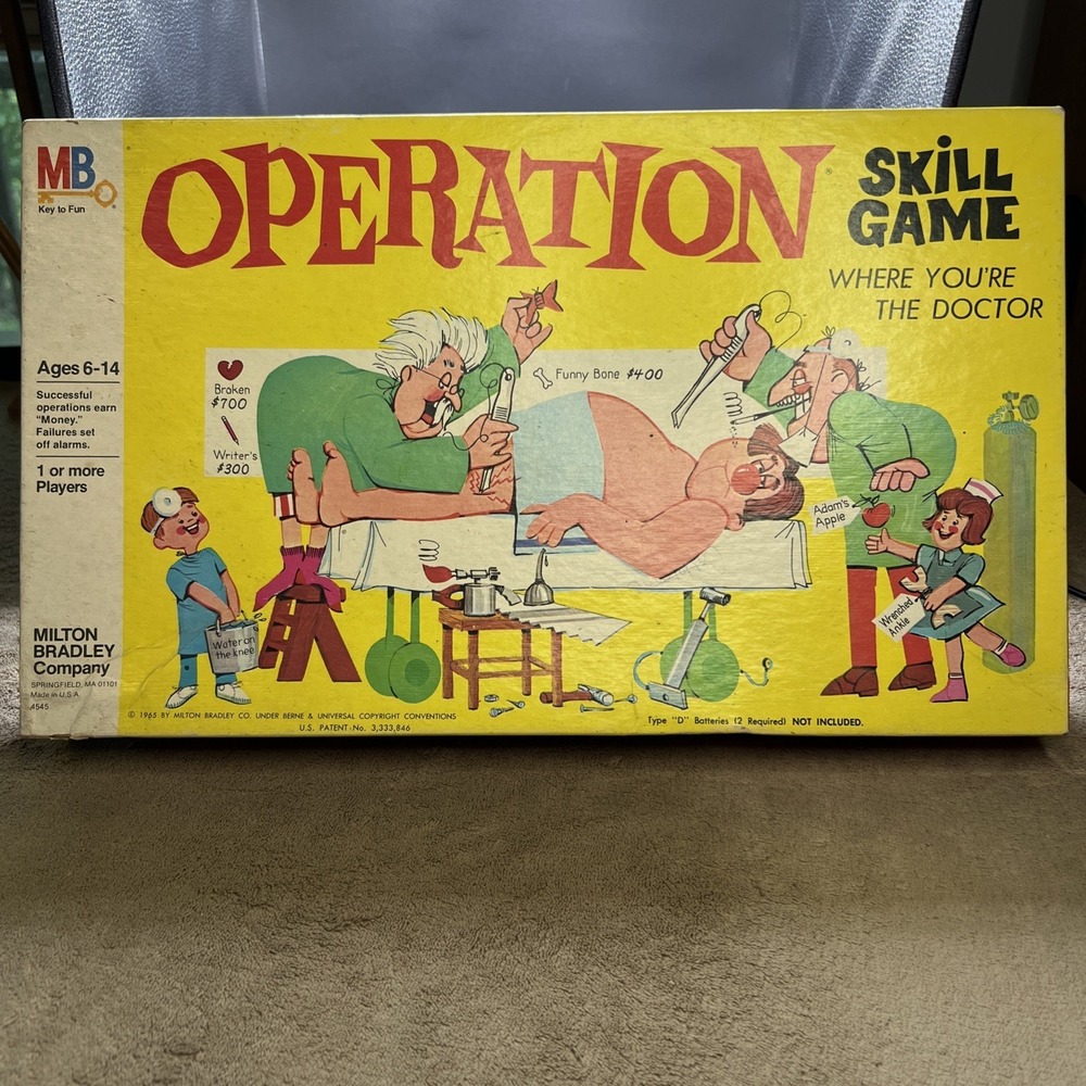 Milton Bradley Operation Board Game 1965‎ Vintage INCOMPLETE Not Tested